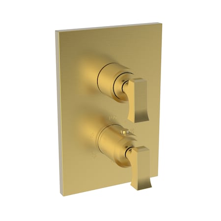 Newport Brass 1/2" Square Thermostatic Trim Plate With Handle in Satin Gold (Pvd) 3-2573TS-24S